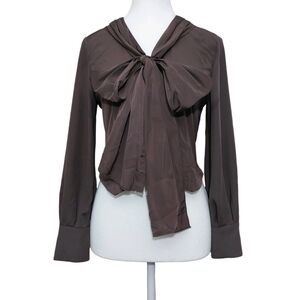 SNIDEL - Bowtie Gilet Blouse (Brown)
